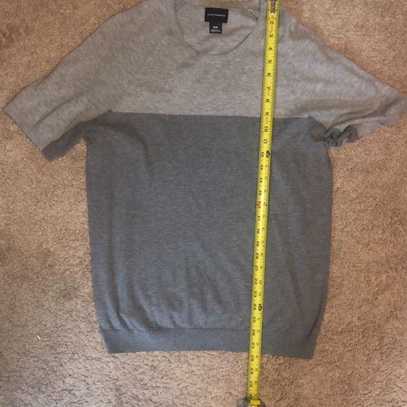 Club Monaco Colorblock Crewneck Gray Shirt, Men's Size Medium - Picture 3 of 6
